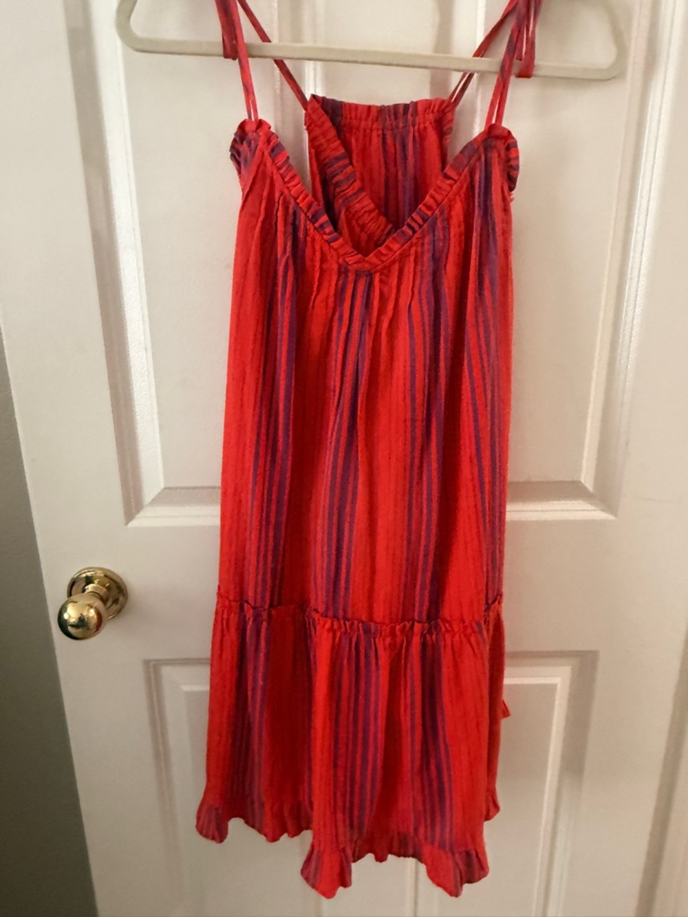 Universal Thread Red Striped Spaghetti-Strap Dress